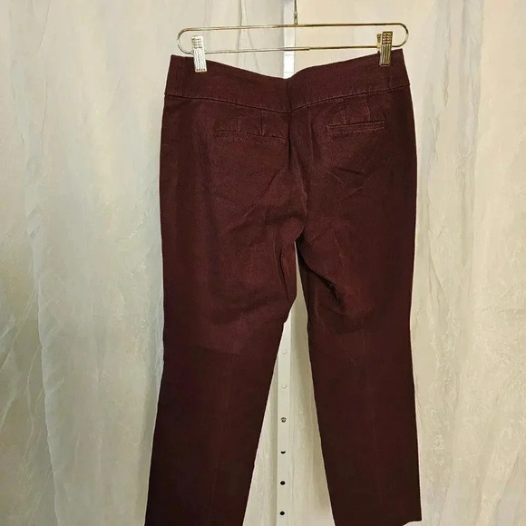 Ann Taylor Loft Petite Julie Straight Pants - Size 4P, Burgundy - Picture 5 of 7